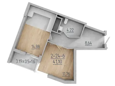Однокомнатная · 40.8 м² · ЖК 67 Жемчужина