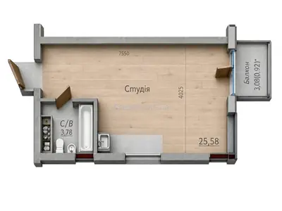 Однокомнатная · 30.28 м² · ITown (АйТаун)
