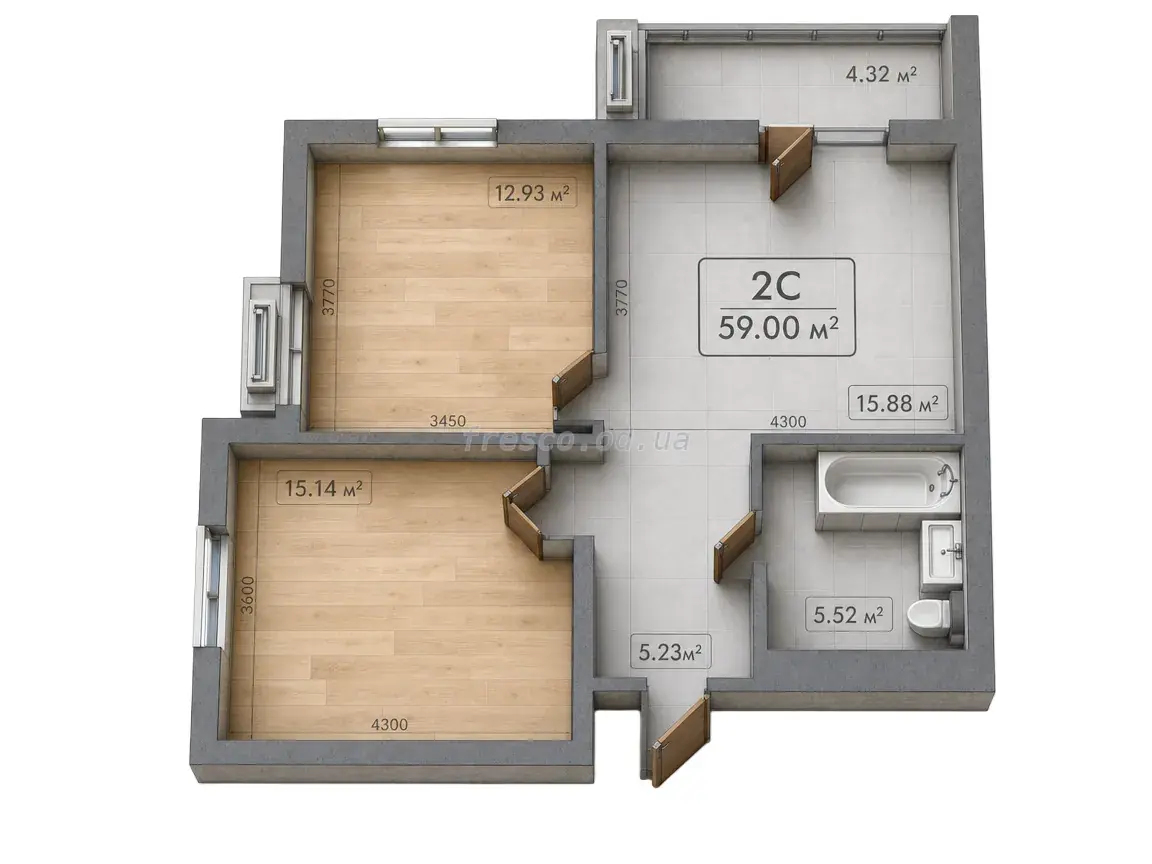 2-room apartment · 59.0 m² · Era Family