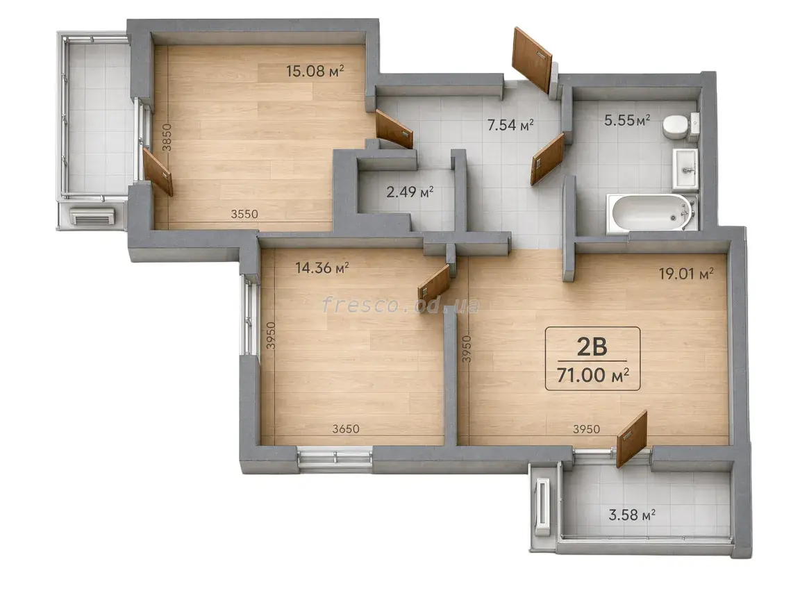2-room apartment · 71.0 m² · Era Family