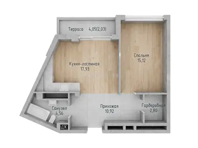 Однокомнатная · 53.3 м² · ITown (АйТаун)