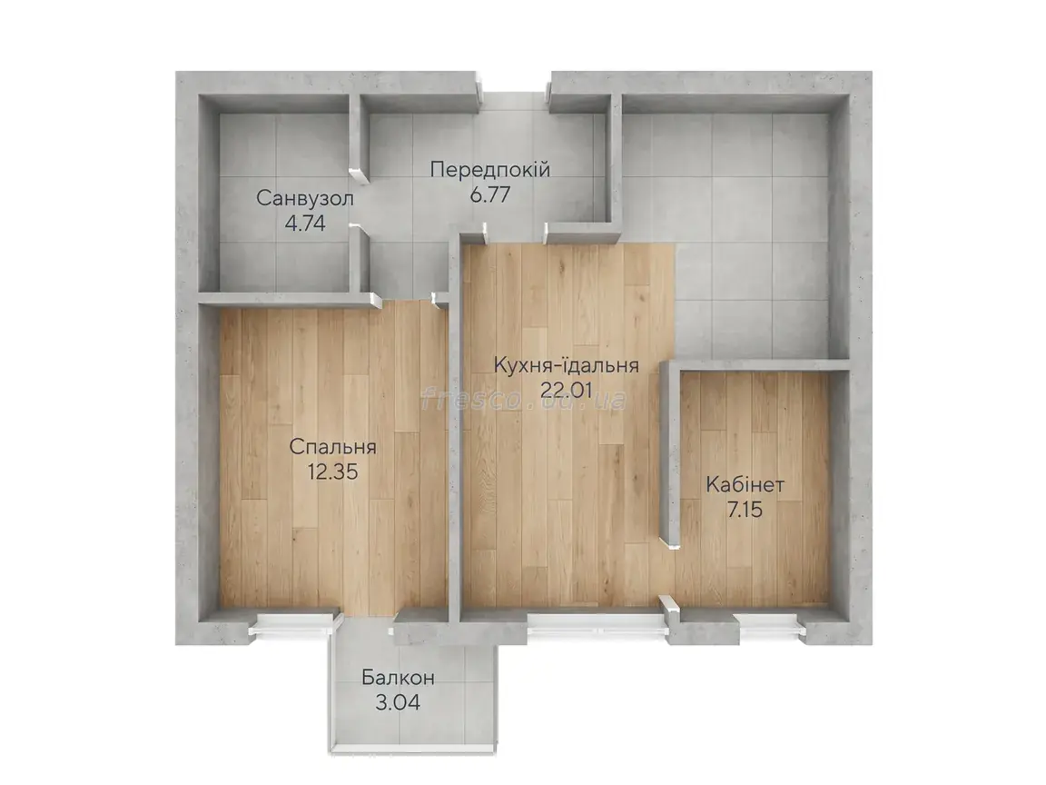 2-room apartment · 54.5 m² · Sky City