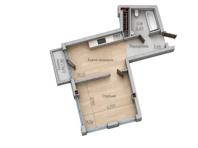 Однокомнатная · 40.93 м² · ITown (АйТаун)