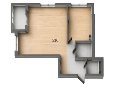 Двухкомнатная · 64.6 м² · ЖК Золотая Эра