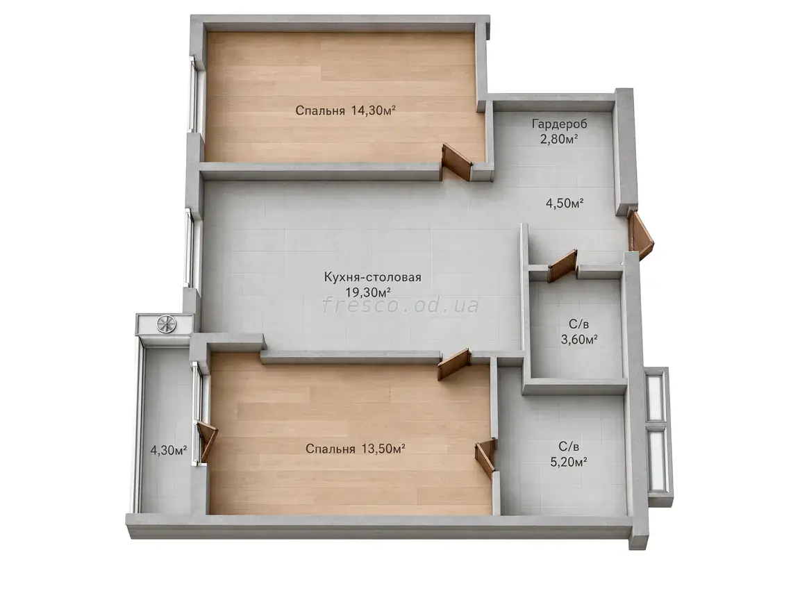 2-room apartment · 67.5 m² · Sky City