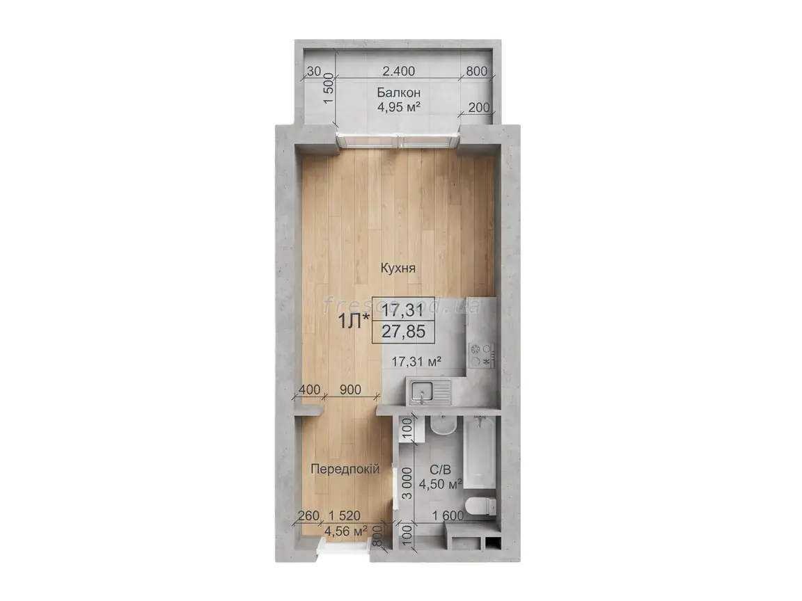 Studio · 27.85 m² · Art House