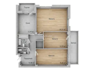 Трёхкомнатная · 87.28 м² · ЖК Art House
