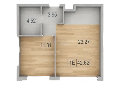 Однокомнатная · 42.62 м² · ЖК Дерби