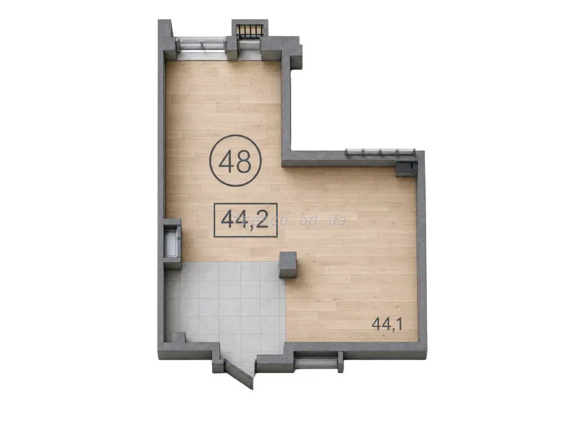 1-room apartments · 44.2 m² · Salve House