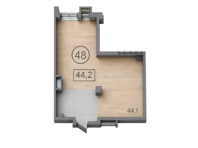 Однокомнатная · 44.2 м² · дом Salve (дом Сальве)