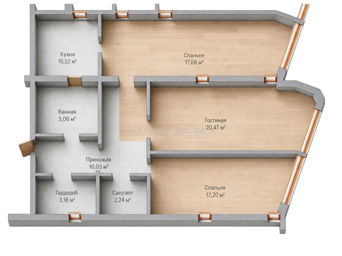 2-room apartment · 107.9 m² · Morskaya Simfoniya