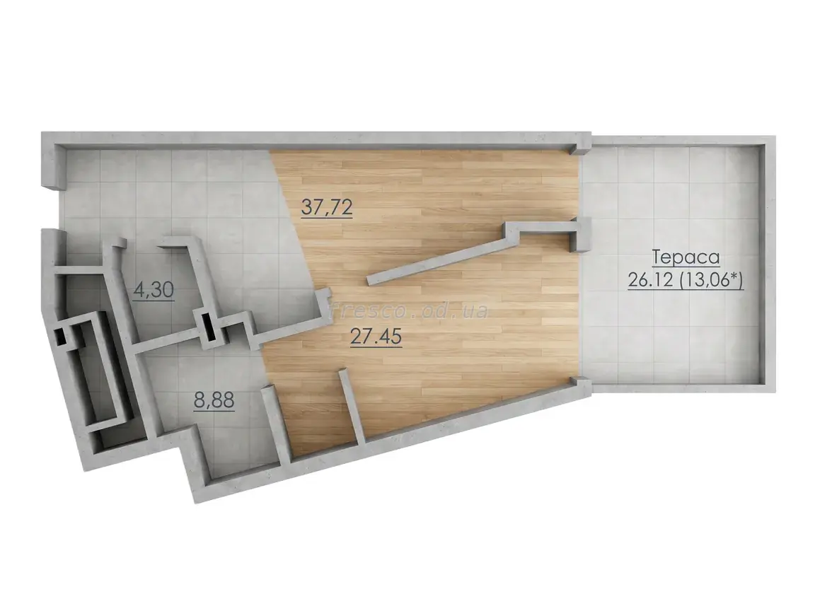 2-room apartments · 91.6 m² · Prostranstvo (Arkadia)