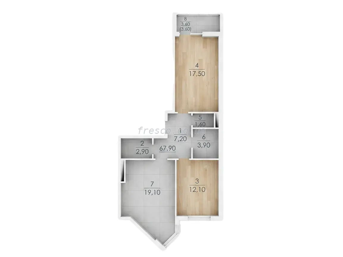 2-room apartment · 67.1 m² · Tairovo Gardens