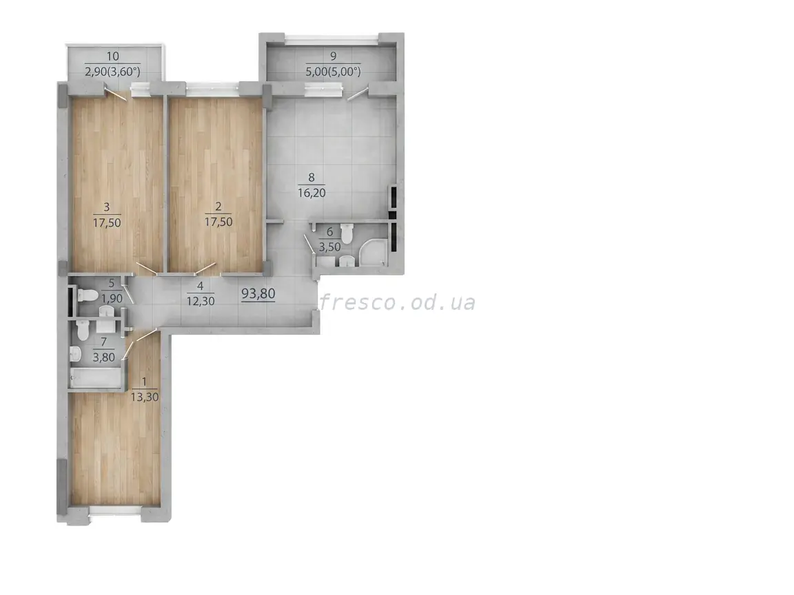 3-room apartment · 92.4 m² · Tairovo Gardens