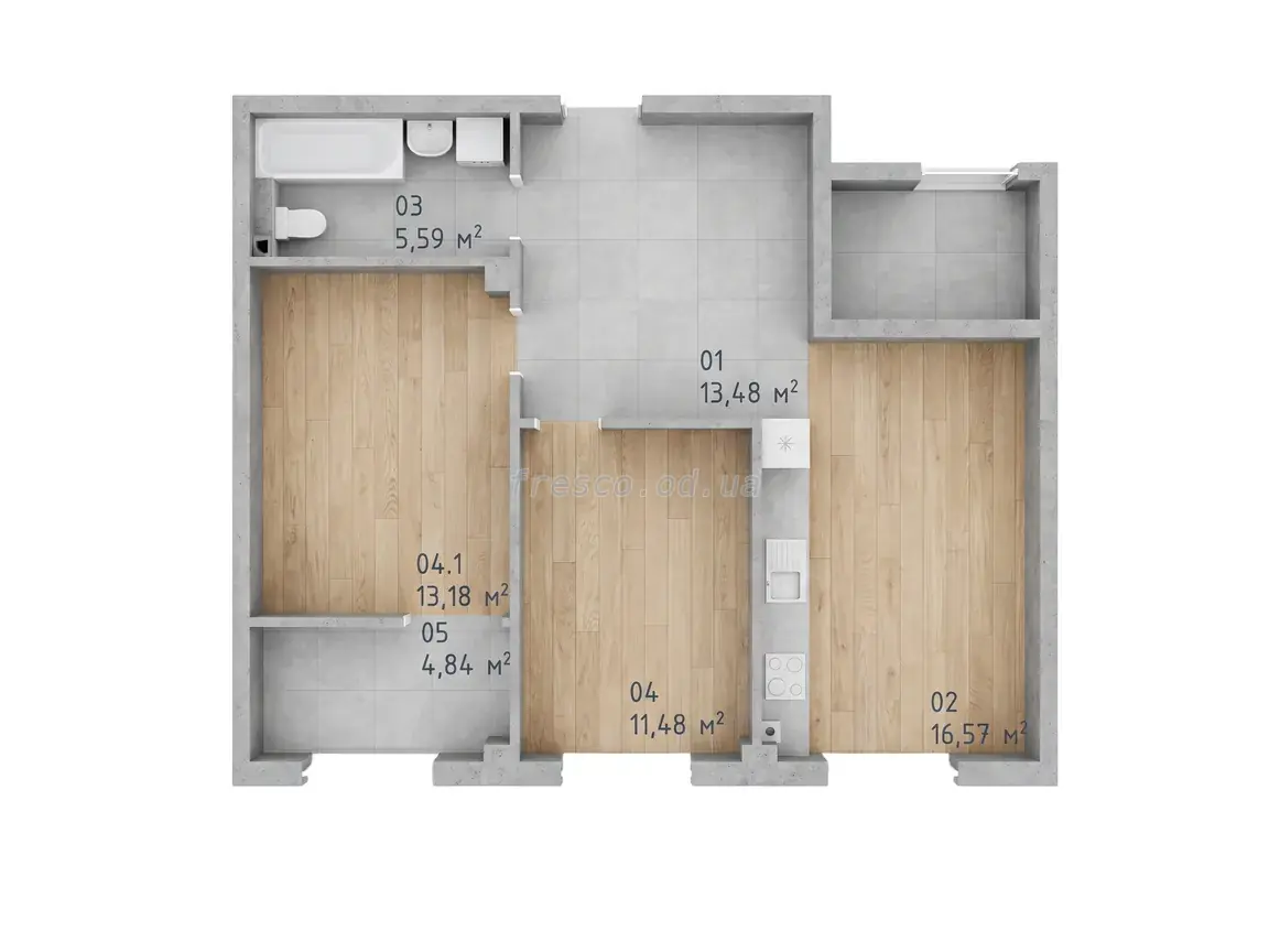 2-room apartment · 64.6 m² · Teply Dom Plus