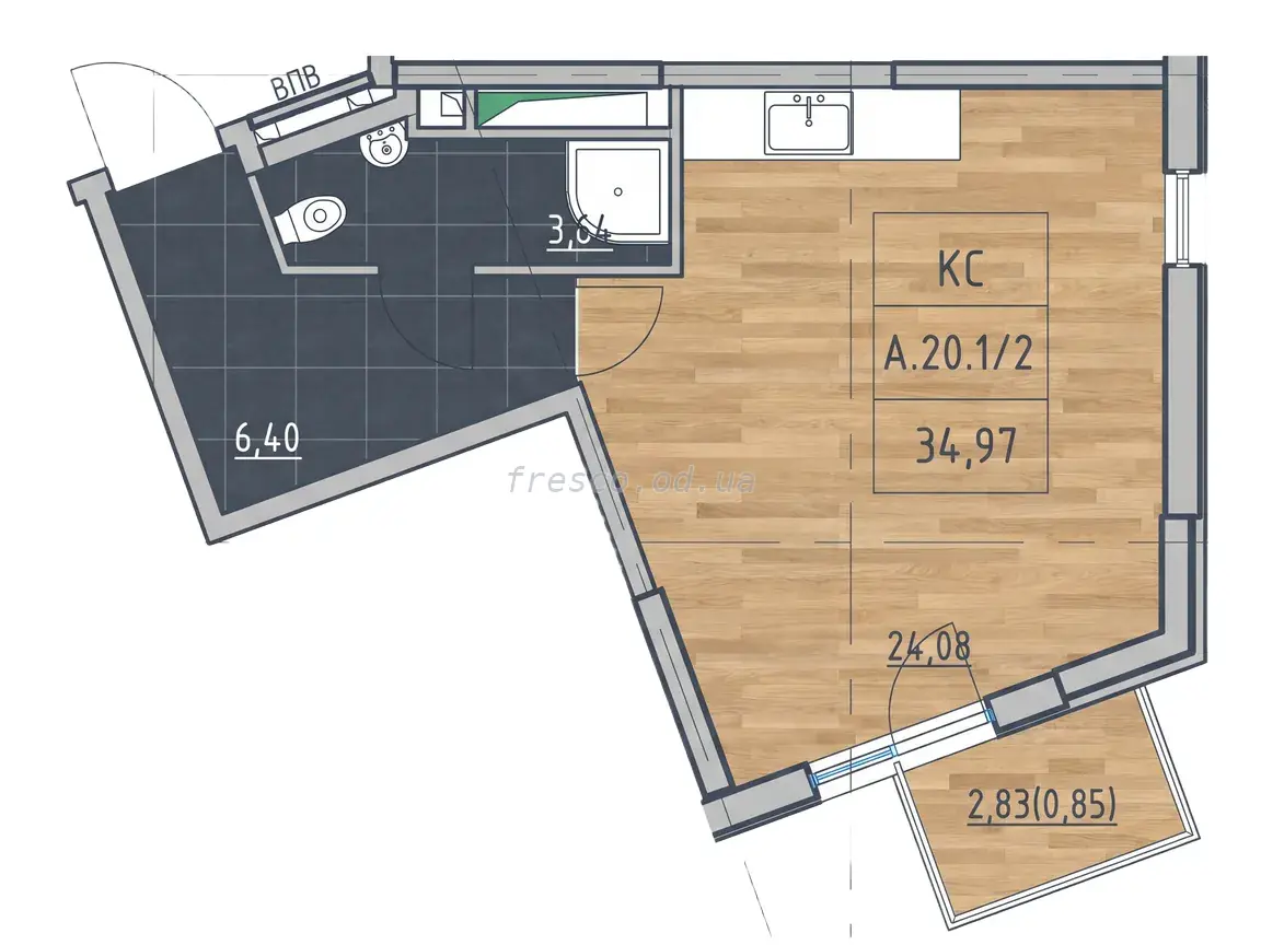 Studio apartment · 35.5 m² · ITown