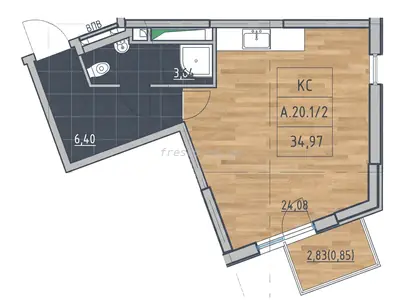 Студия · 35.5 м² · ITown (АйТаун)
