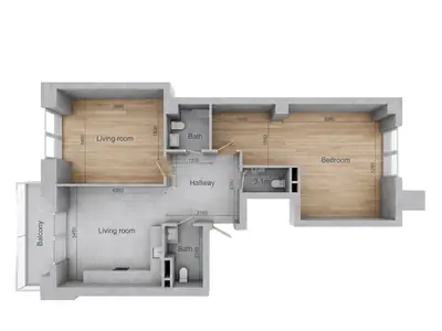 Двухкомнатная · 76.7 м² · ЖК Авторский район