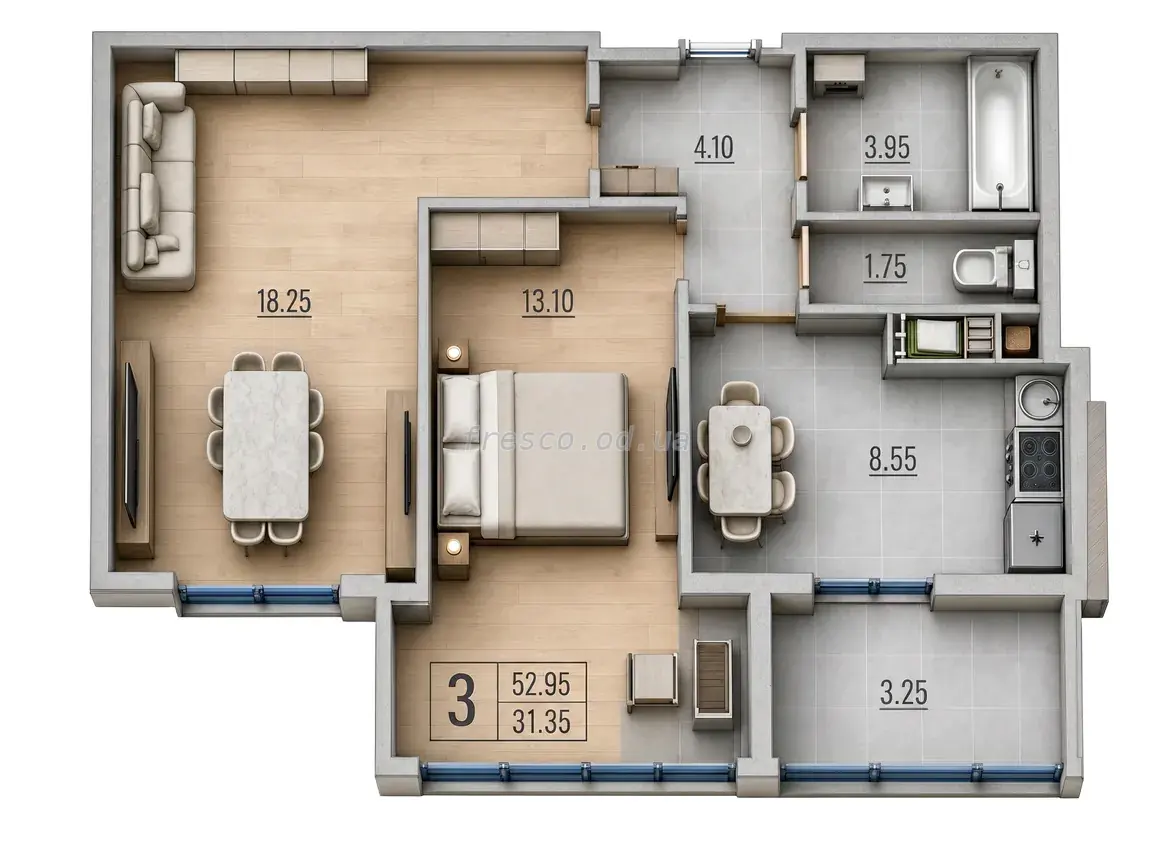 2-room apartment · 53.0 m² · Acacia Boulevard
