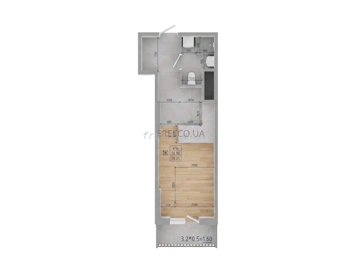 Studio · 28.6 m² · ELLADA
