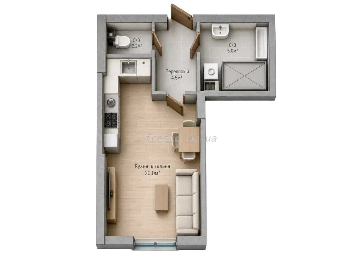 Studio · 27.7 m² · Golden City