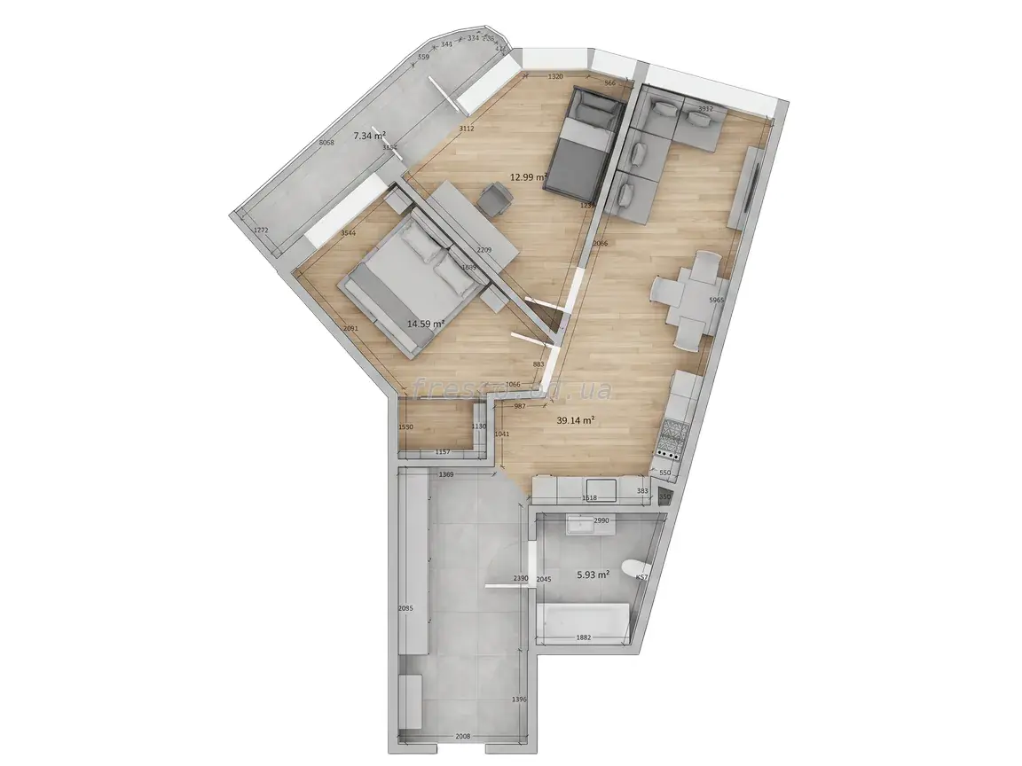 2-room apartments · 78.9 m² · Kandinsky Residence