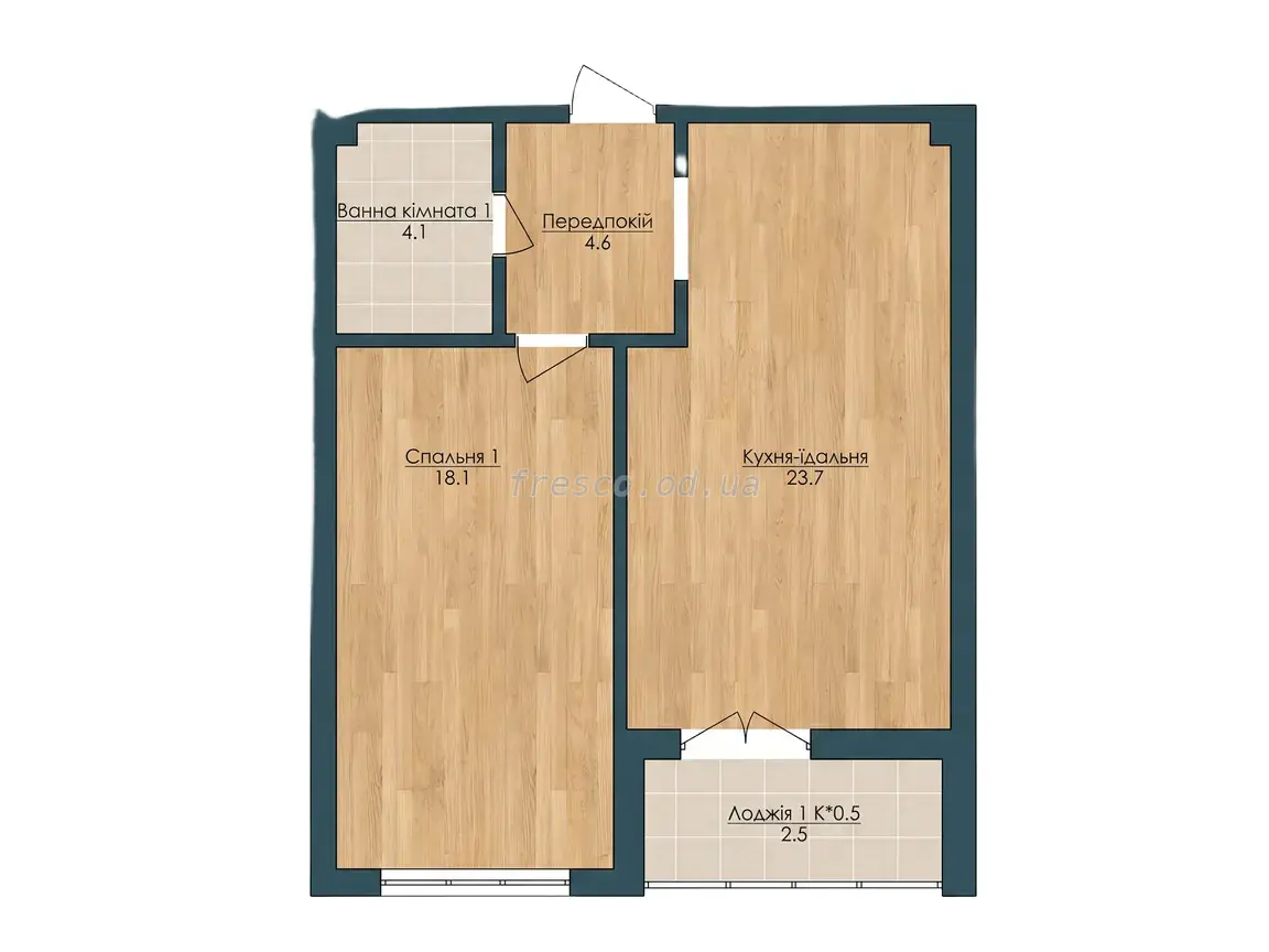 1-room apartments · 53.0 m² · Kandinsky Residence
