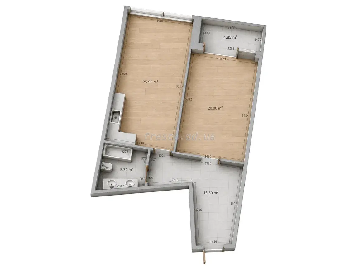1-room apartments · 67.8 m² · Kandinsky Residence