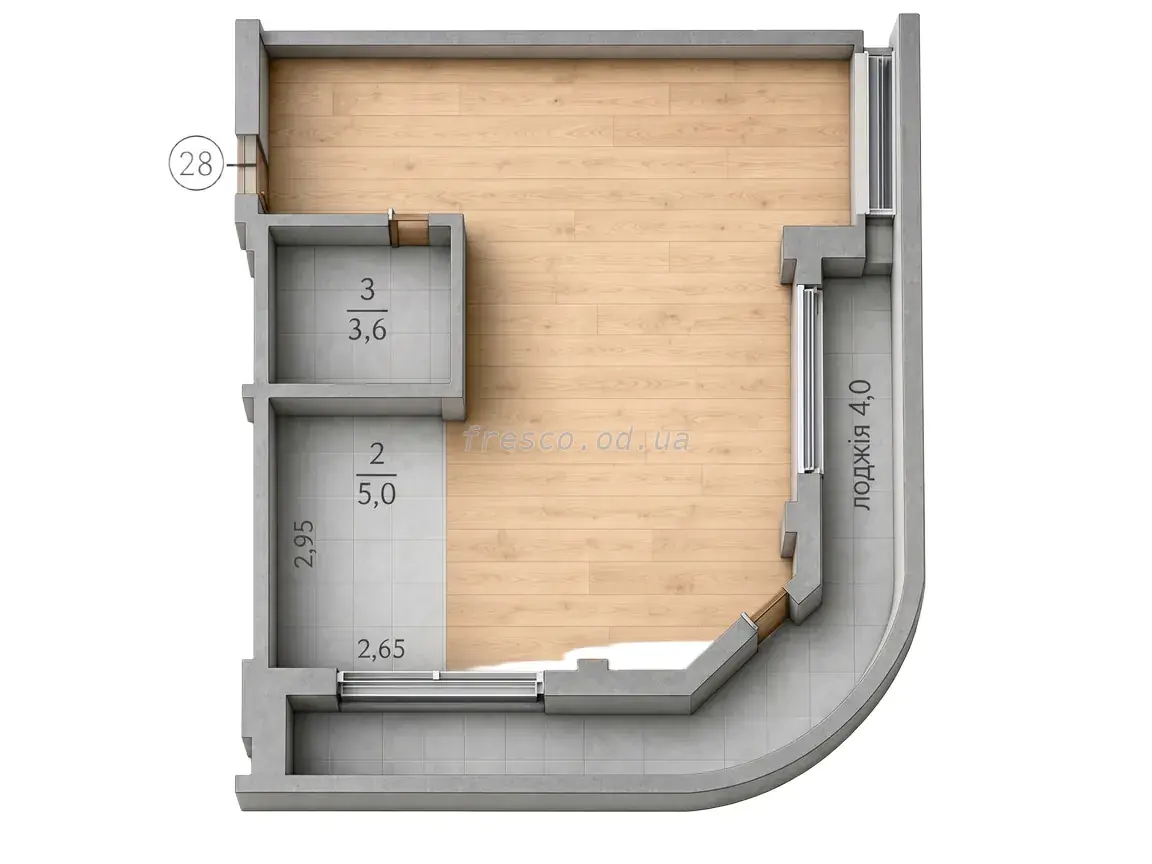 1-room apartment · 40.3 m² · Crystal Lux