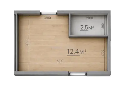 Студия · 14.9 м² · ЖК на Строительном