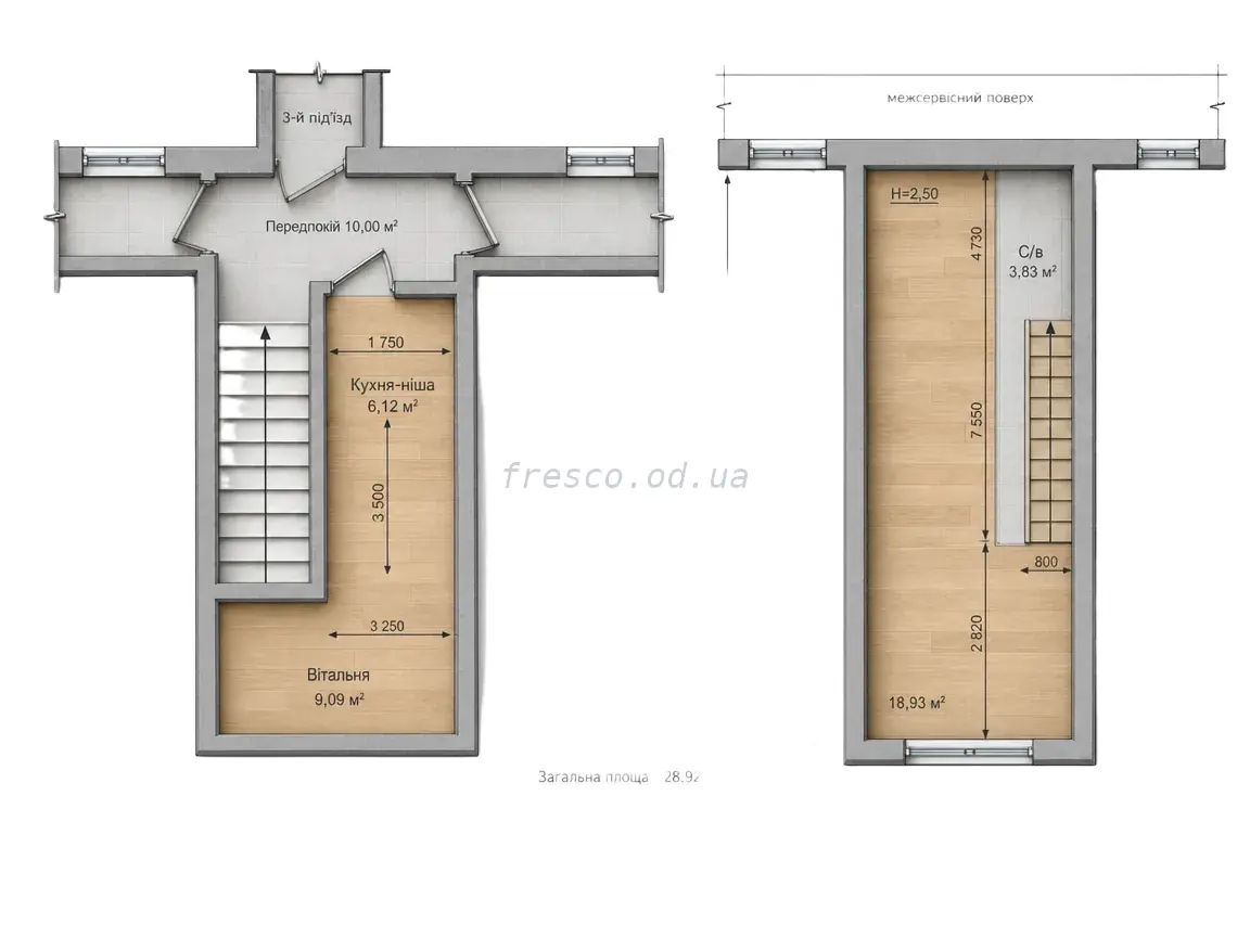 1-room apartment · 28.9 m² · on Stroitelnaya