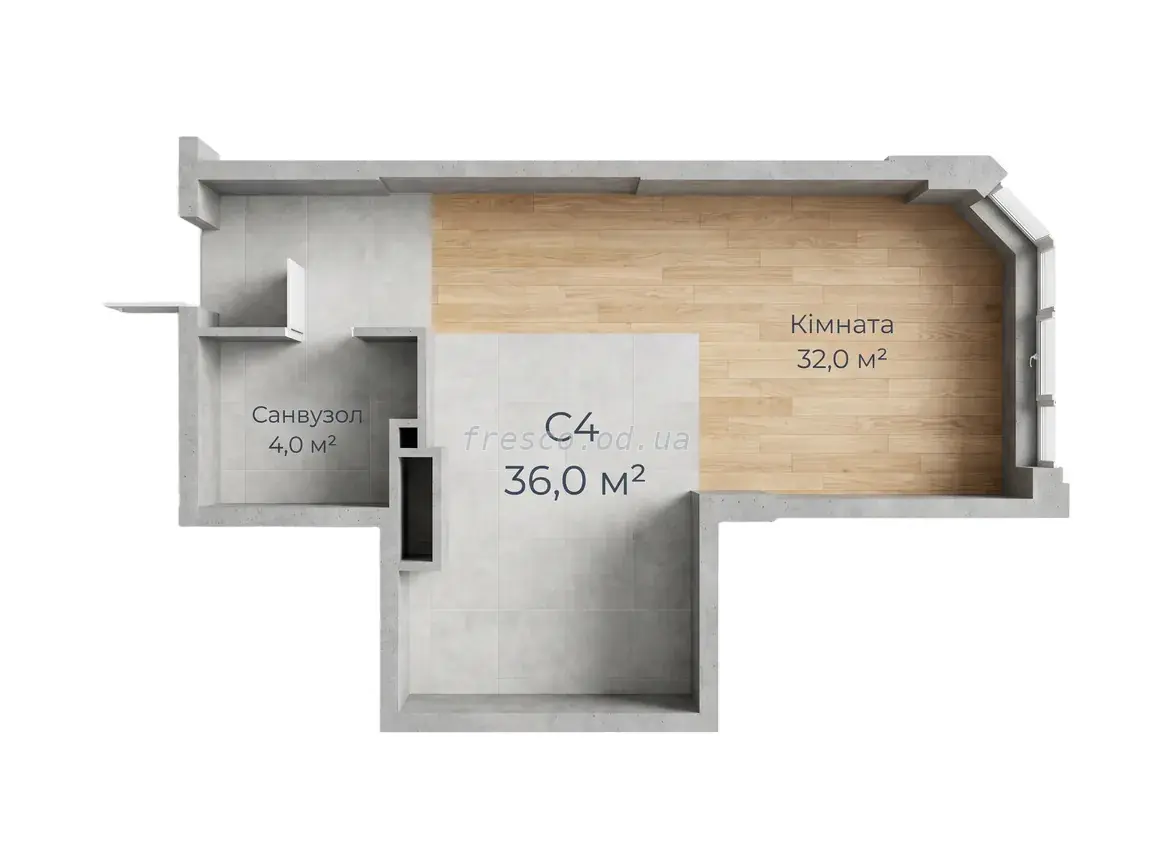 Studio · 35.9 m² · Novaya Evropa