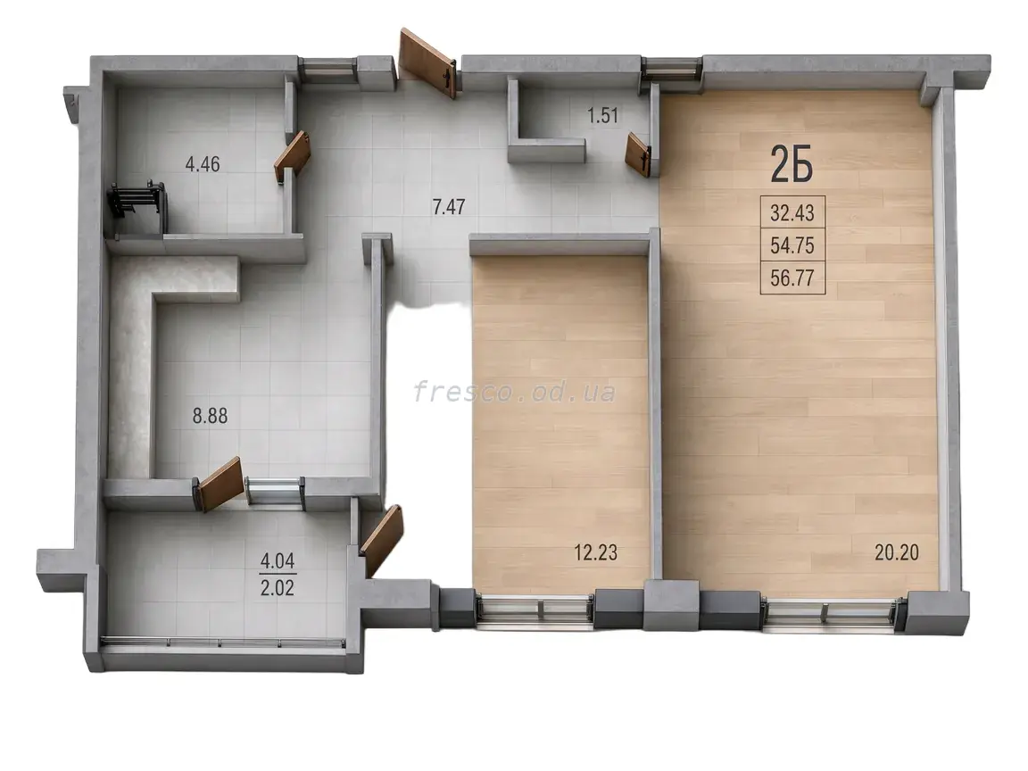 2-room apartment · 57.6 m² · RosenTal