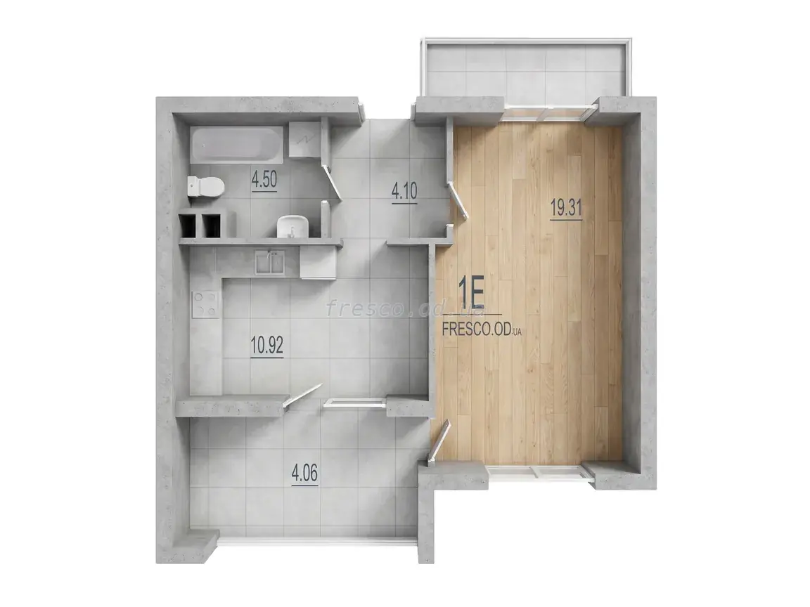 1-room apartment · 38.25 m² · RosenTal