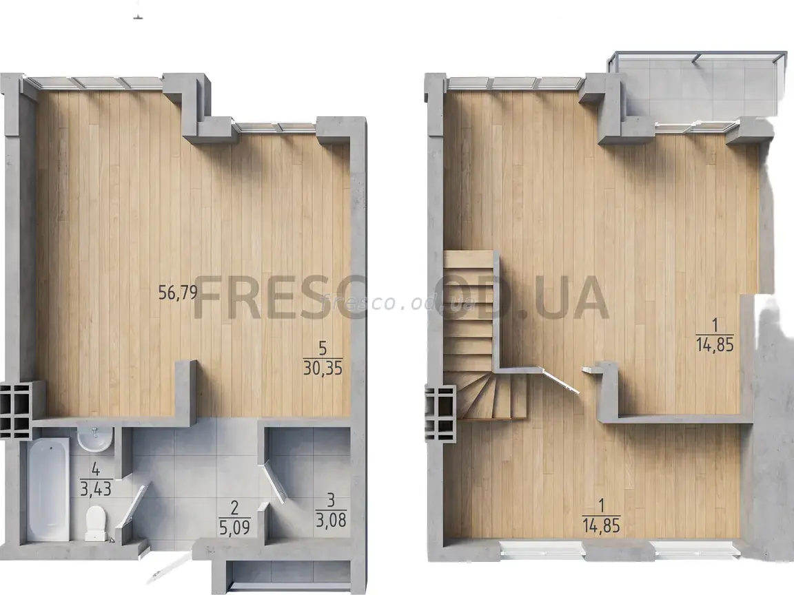2-room apartment · 56.79 m² · Riviera Gardens