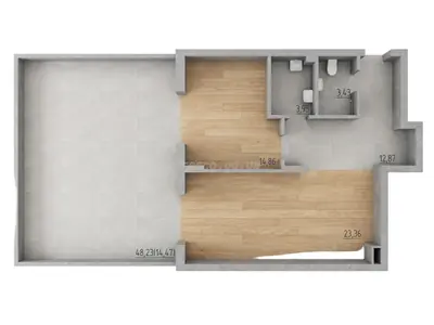 Однокомнатная · 72.94 м² · ЖК Сады ривьеры