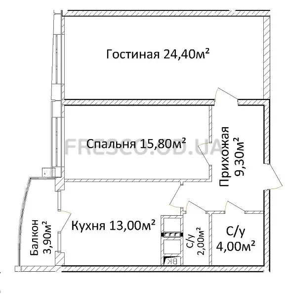Двухкомнатная квартира · ЖК 4 сезона