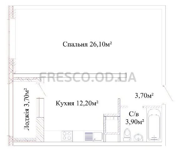 Однокомнатная квартира · ЖК Sky City