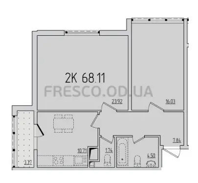 2-room apartment · 67.6 m² · 47 Pearl