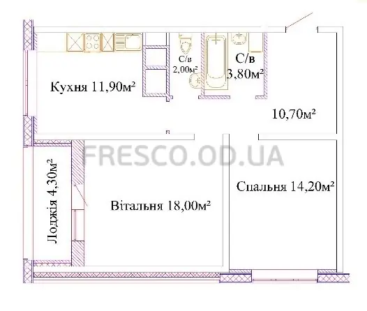 Двухкомнатная квартира · ЖК Sky City
