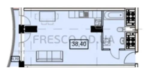 Студія · 39.1 м² · Unity Towers