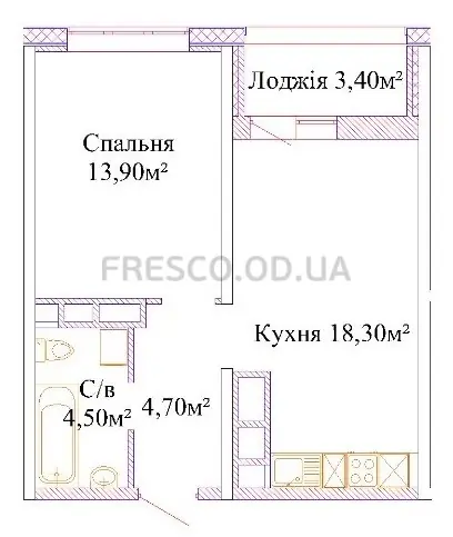 Однокомнатная квартира · ЖК Sky City