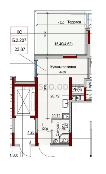 Апартамент-студия · Пространство на Дачной