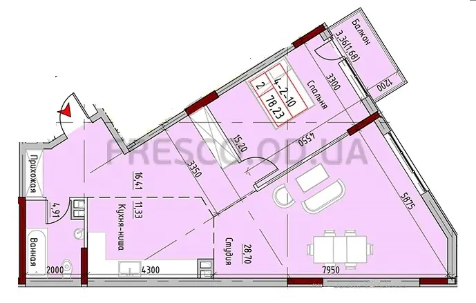 2-room apartment · 77.9 m² · MARINIST Residence