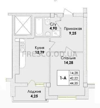 Однокомнатная квартира · ЖК Парк Совиньон