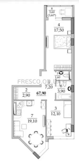 2-room apartment · 67.1 m² · Tairovo Gardens