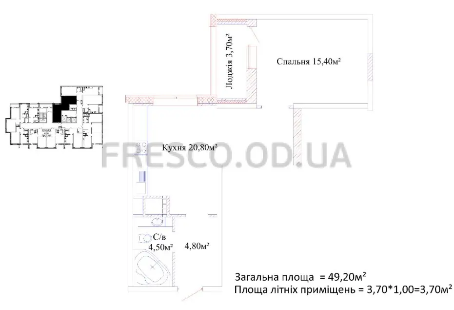 Однокомнатная квартира · ЖК Sky City