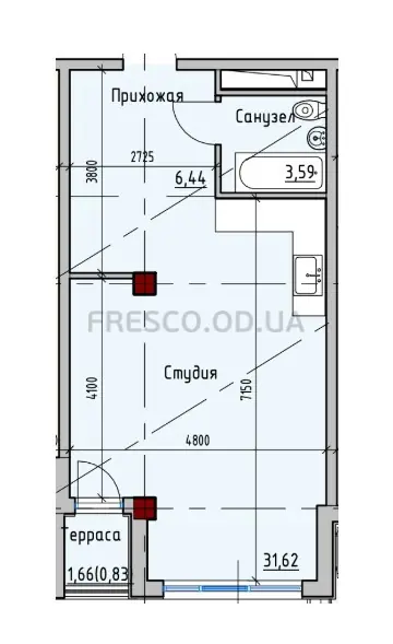Однокомнатная · 42.6 м² · ITown (АйТаун)