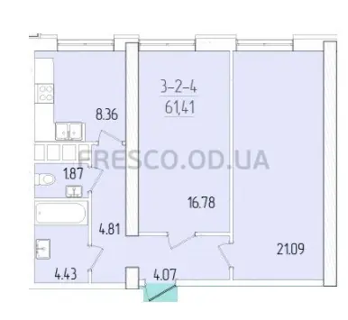Двухкомнатная квартира · ЖК 60 Жемчужина