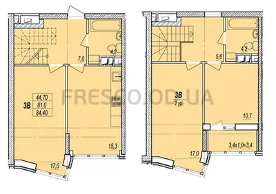 Трёхкомнатная · 88.0 м² · ЖК Прохоровский квартал